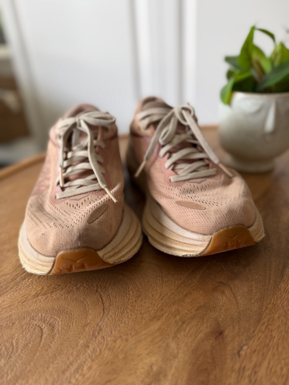 Hoka Women’s Sneakers in Sandstone Cream and Peach - Picture 3 of 4